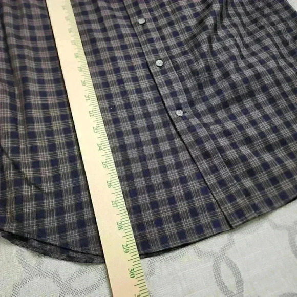 Jos. A Bank Reserve Cotton Plaid Navy Button Down Men's Shirt L - Picture 6 of 7